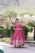 Rajasri pink viscose anarkali gown set

