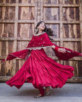 Devayani red georgette anarkali gown set