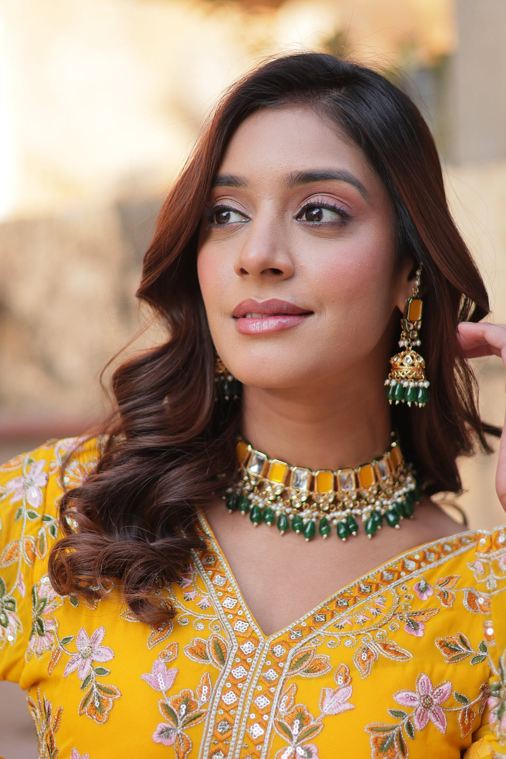 Ruhika zari sequins embroidered Alia cut yellow Anarkali set
