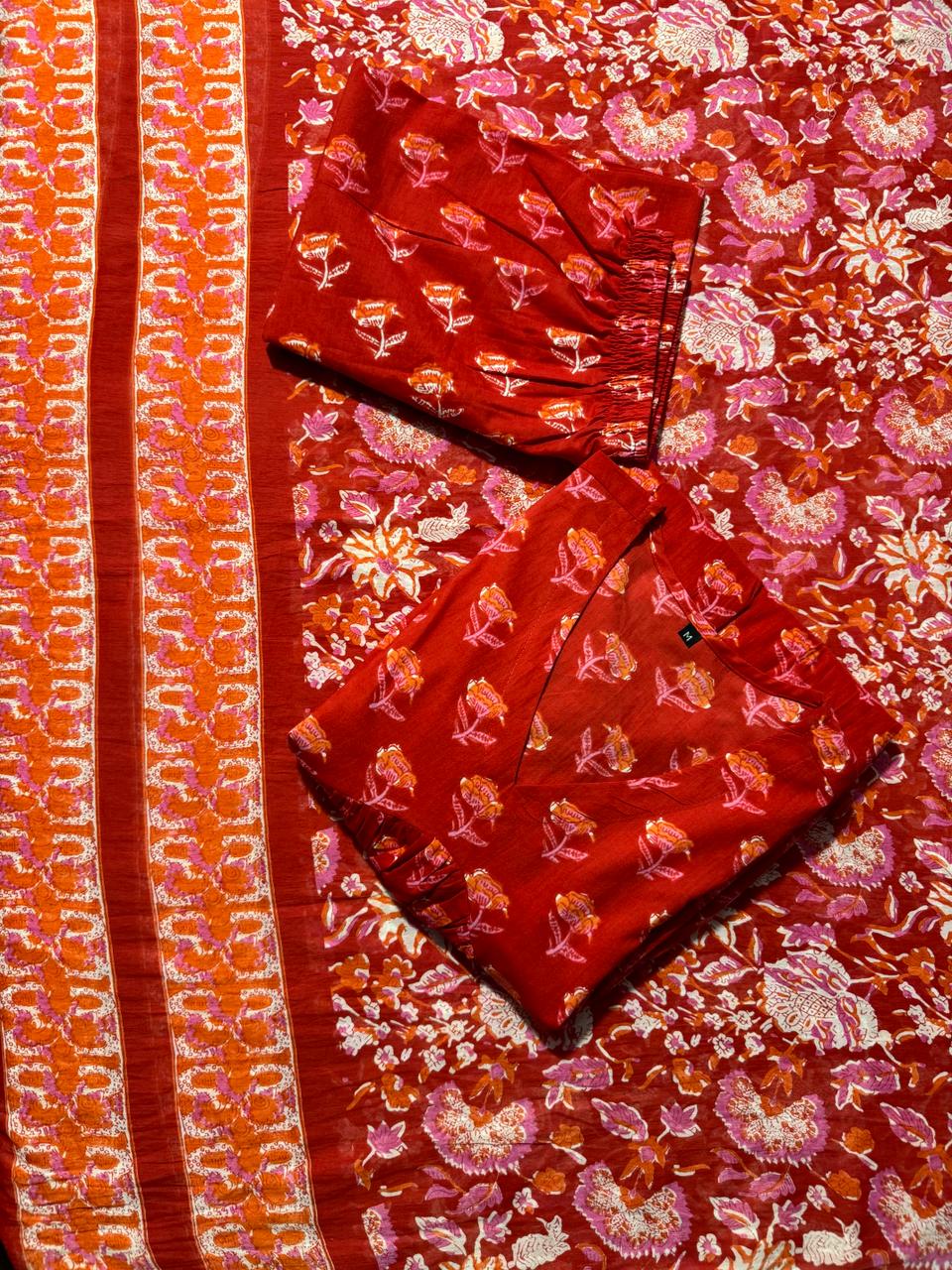 Scarlet symphony red anarkali ensemble
