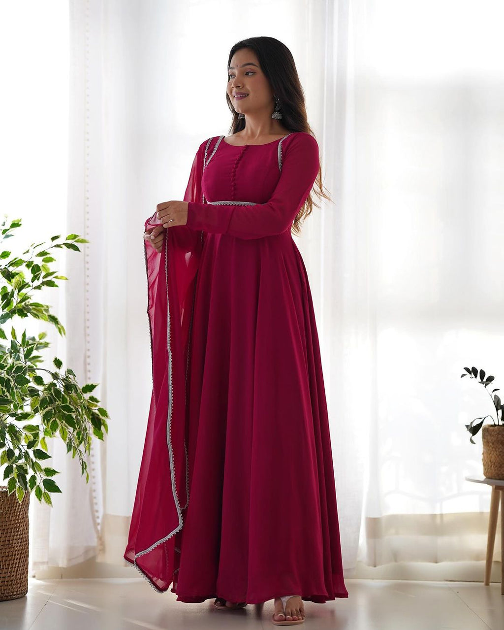 Pink georgette Srinika designer Anarkali suit