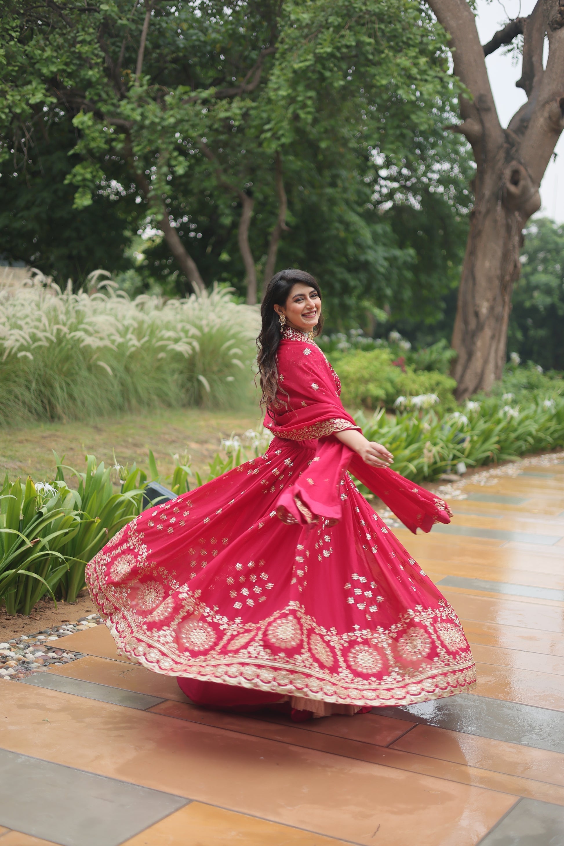 Sudiksha pink Rangoli silk embroidered lehenga set