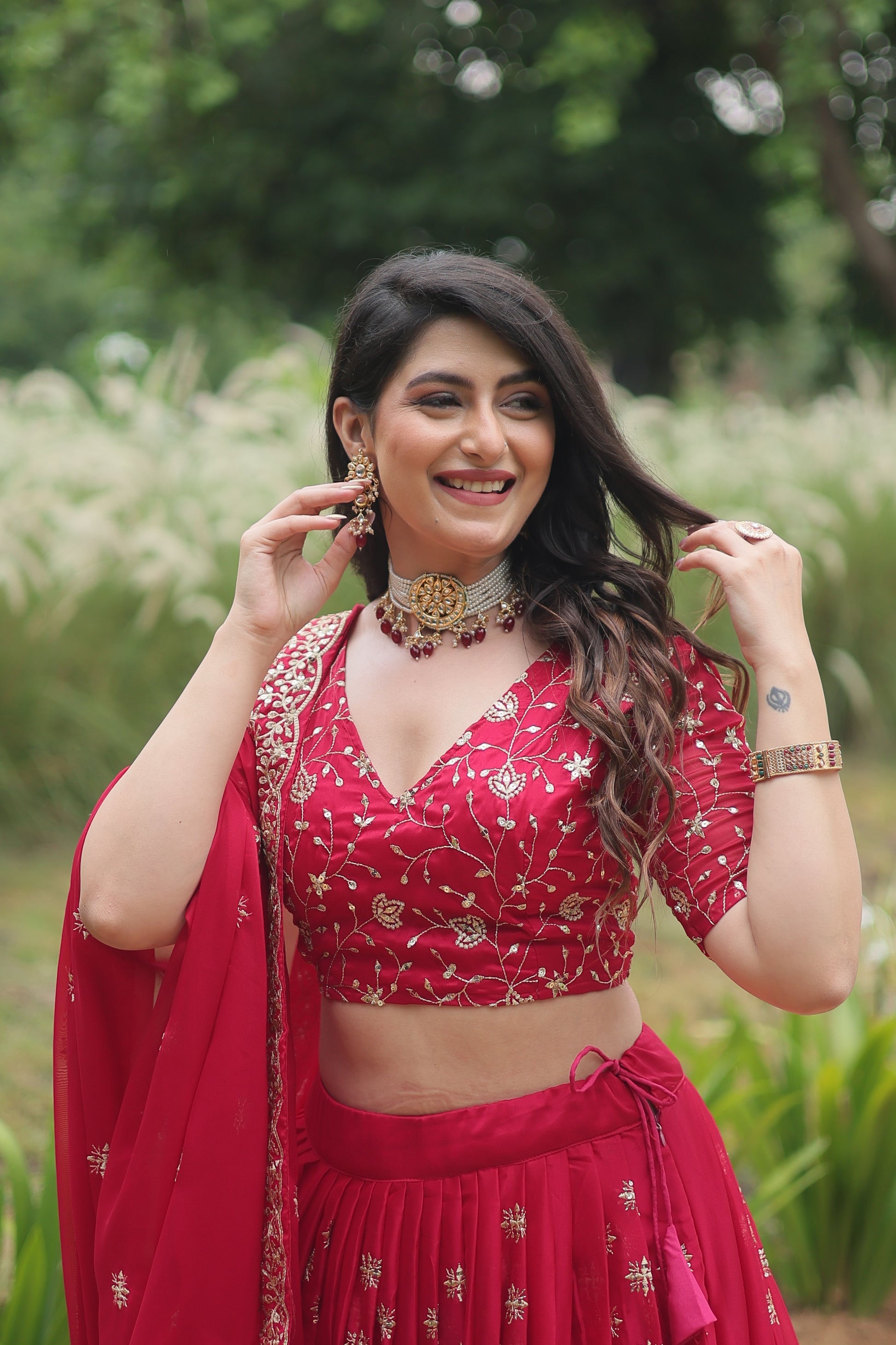 Sudiksha pink Rangoli silk embroidered lehenga set