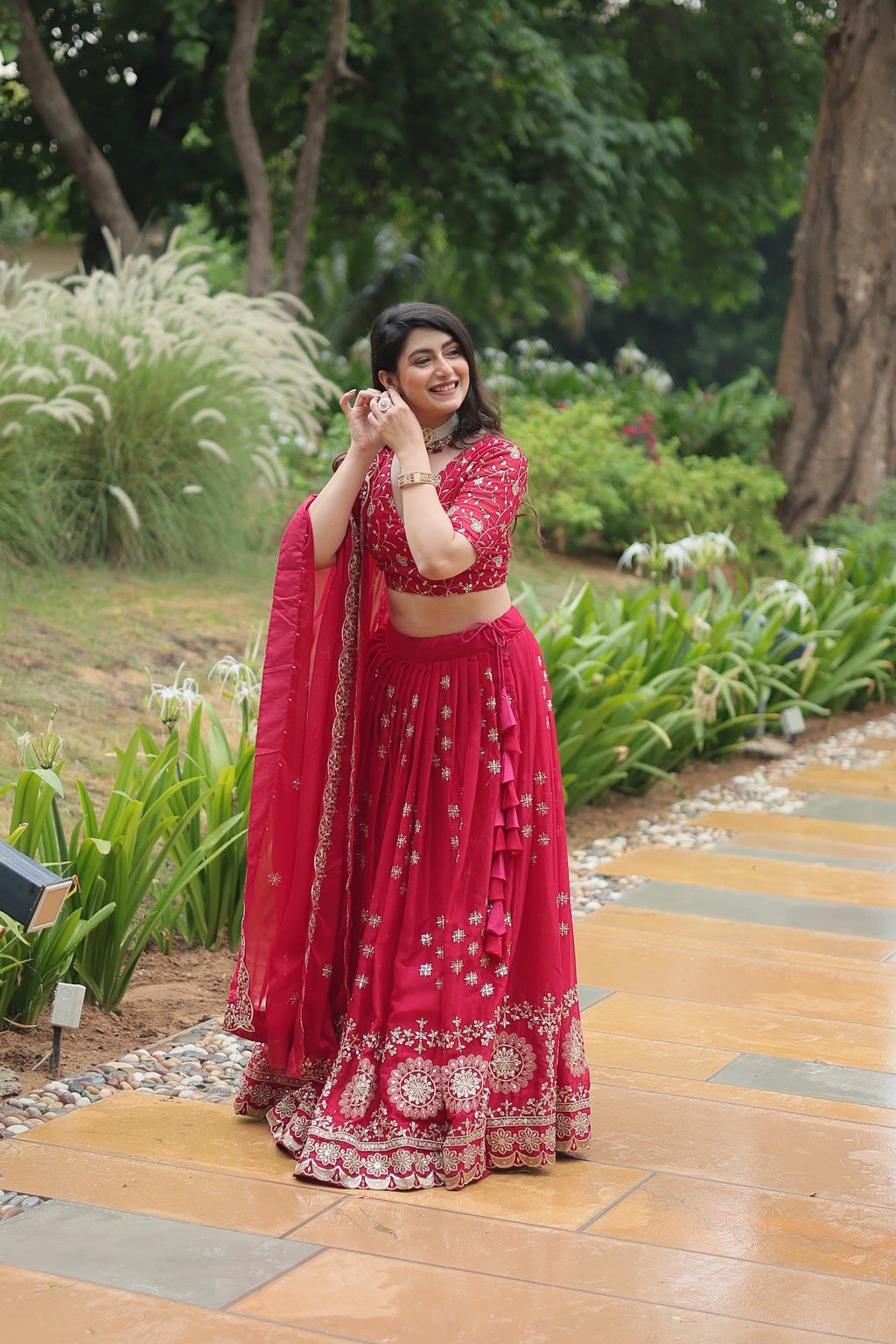 Sudiksha pink Rangoli silk embroidered lehenga set