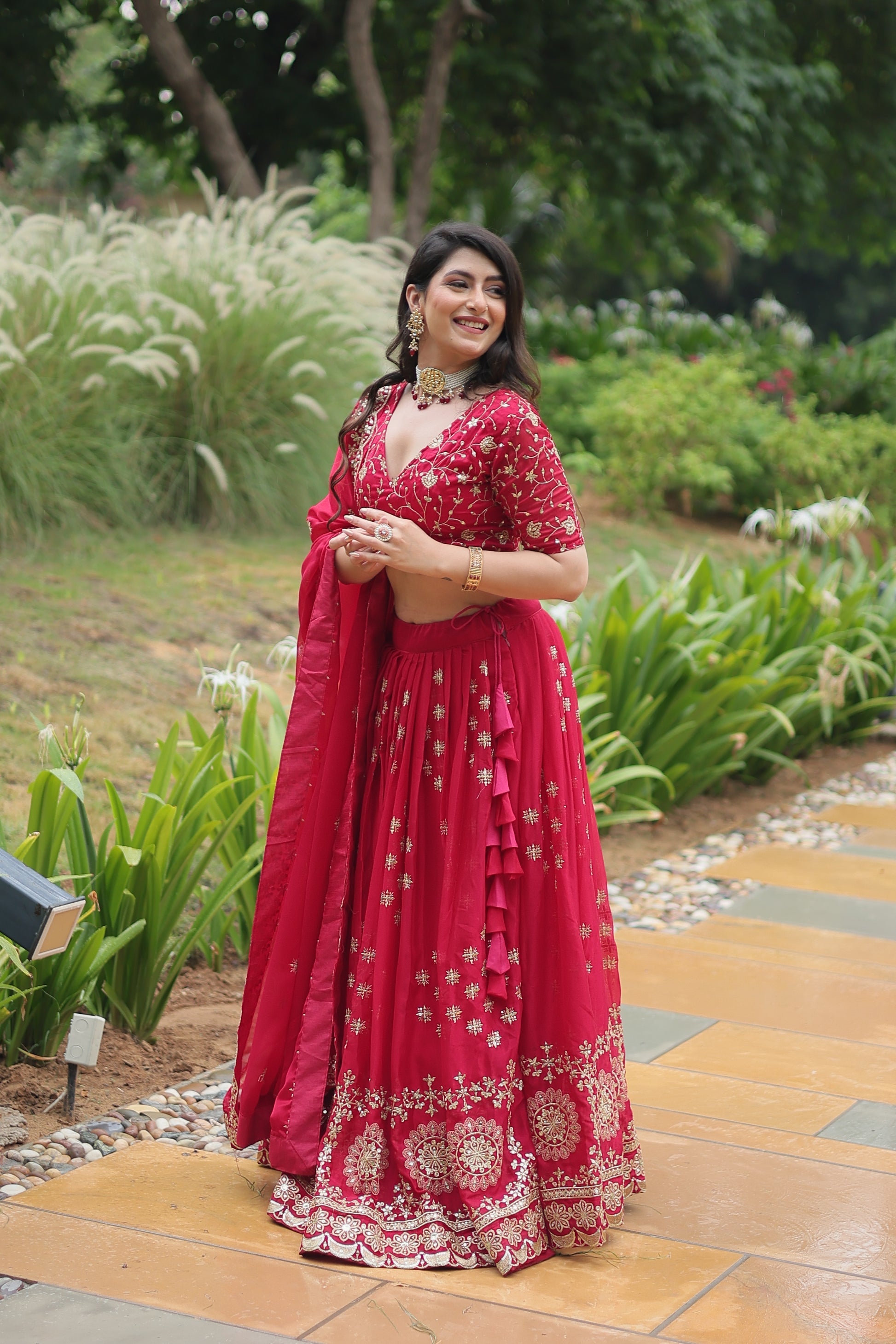 Sudiksha pink Rangoli silk embroidered lehenga set