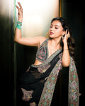 Tejasswi Prakash black georgette embroidered saree