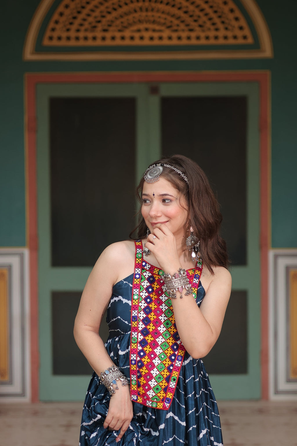 Rama leheriya print chinon Vandana designer sleeveless gown