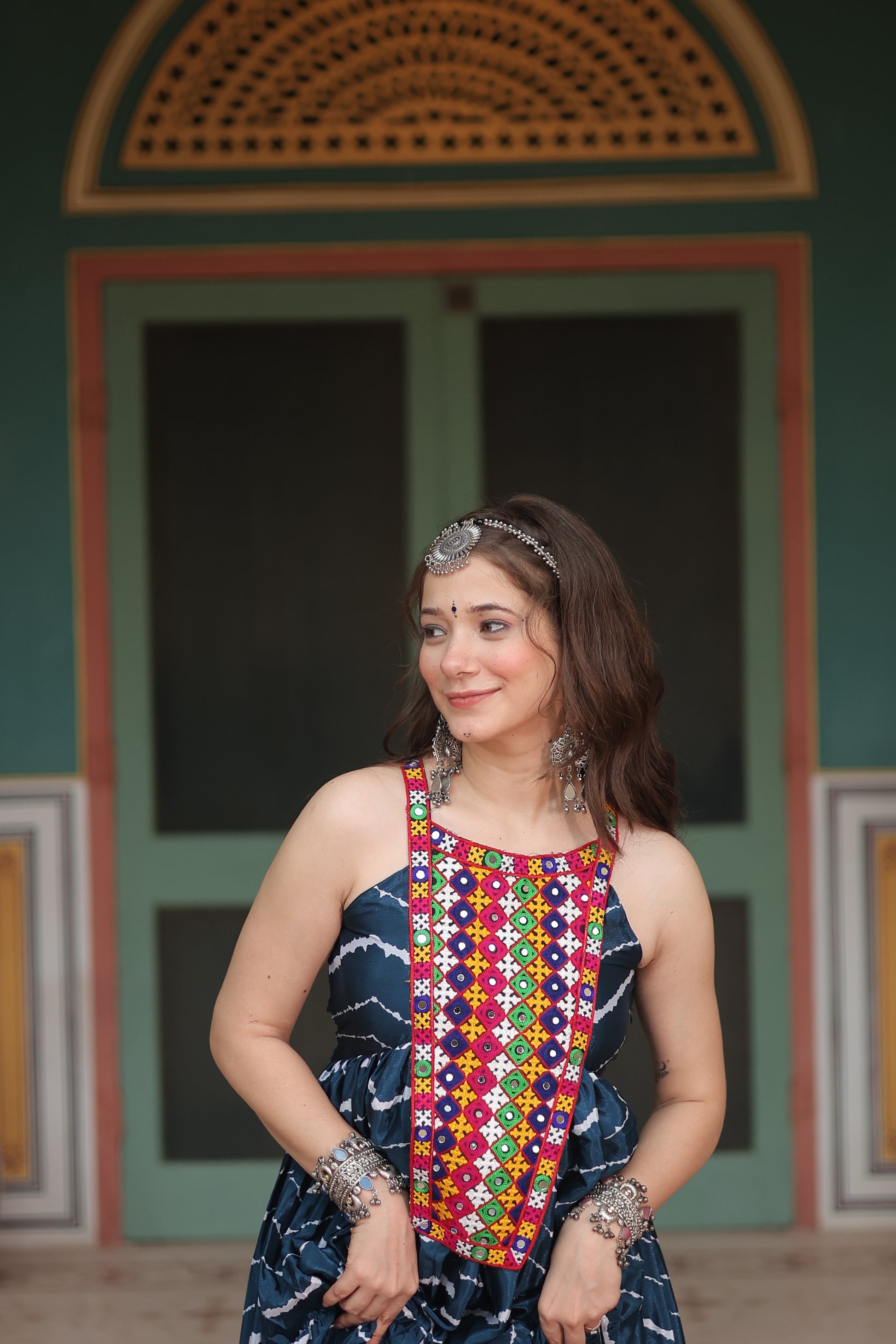 Rama leheriya print chinon Vandana designer sleeveless gown