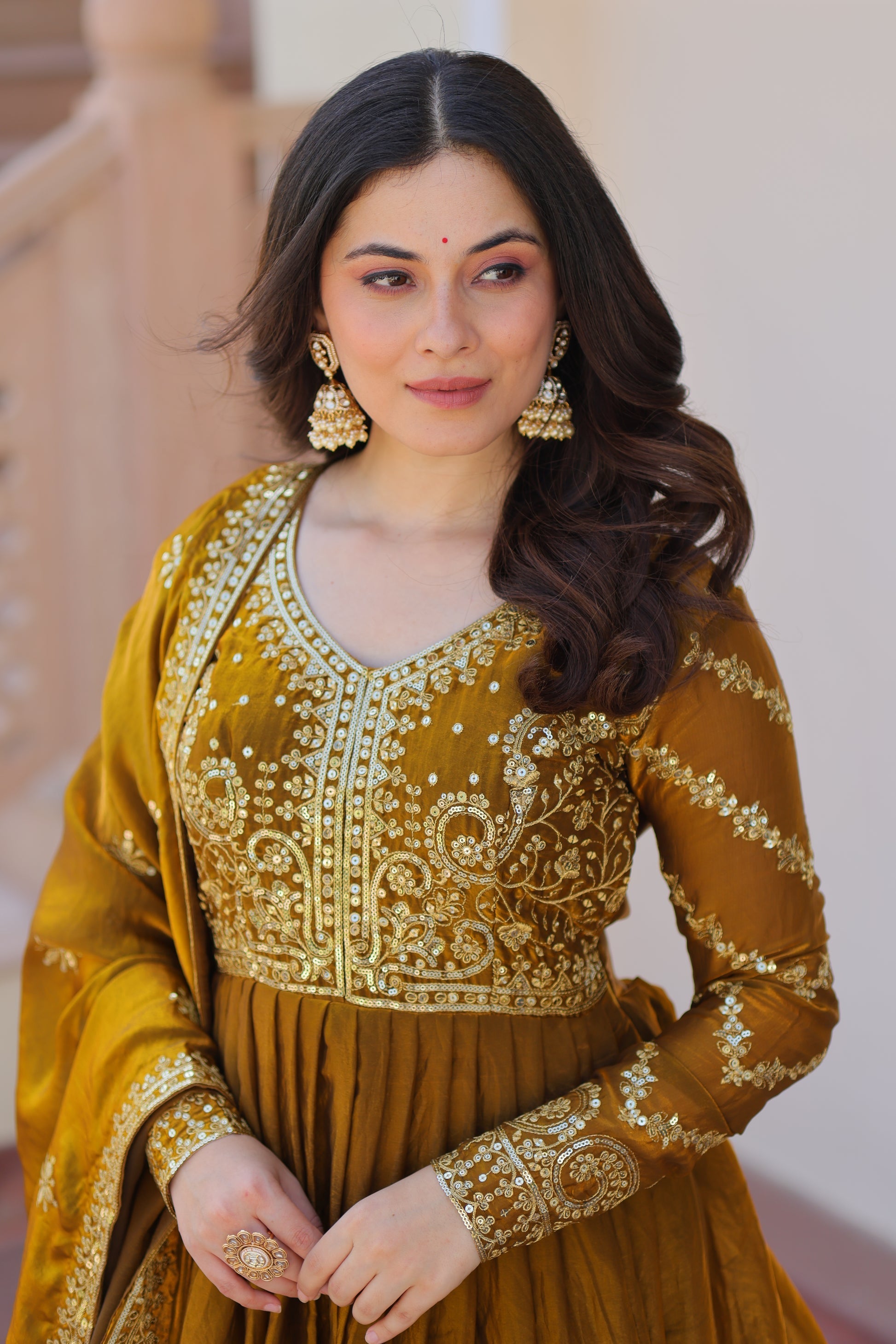 Shop this silk gown for women – a stunning designer gown for women, perfect as a party wear gown, wedding dress for women, or ethnic gown online.