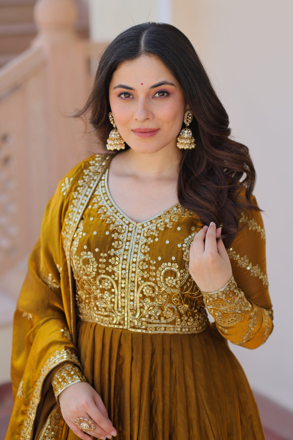 Shop this silk gown for women – a stunning designer gown for women, perfect as a party wear gown, wedding dress for women, or ethnic gown online.