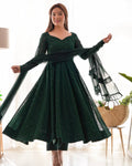 Jyotika green mehendi wear anarkali suit set for festive occasions