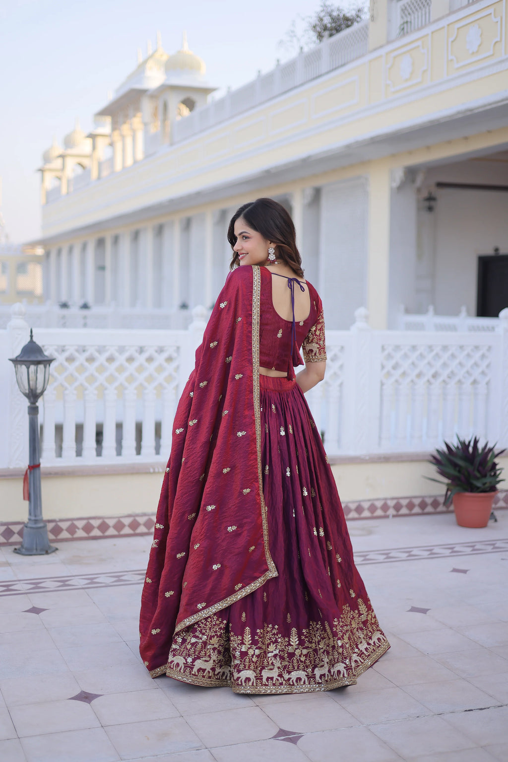 Ketaki fendi silk sequins zari thread embroidered lehenga choli set