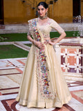 Off White Raspberry Silk Sequins Thread Embroidery Lehenga Choli with Dupatta