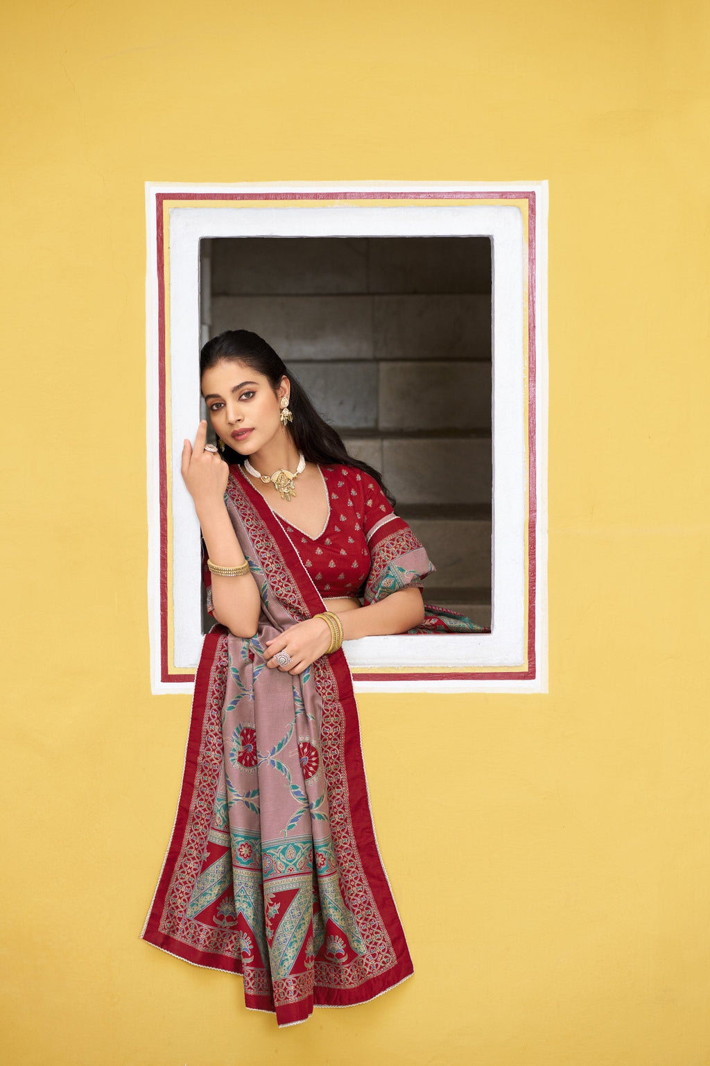 Soumya Tussar Silk Iconic Foil Printed Lehenga Choli Set