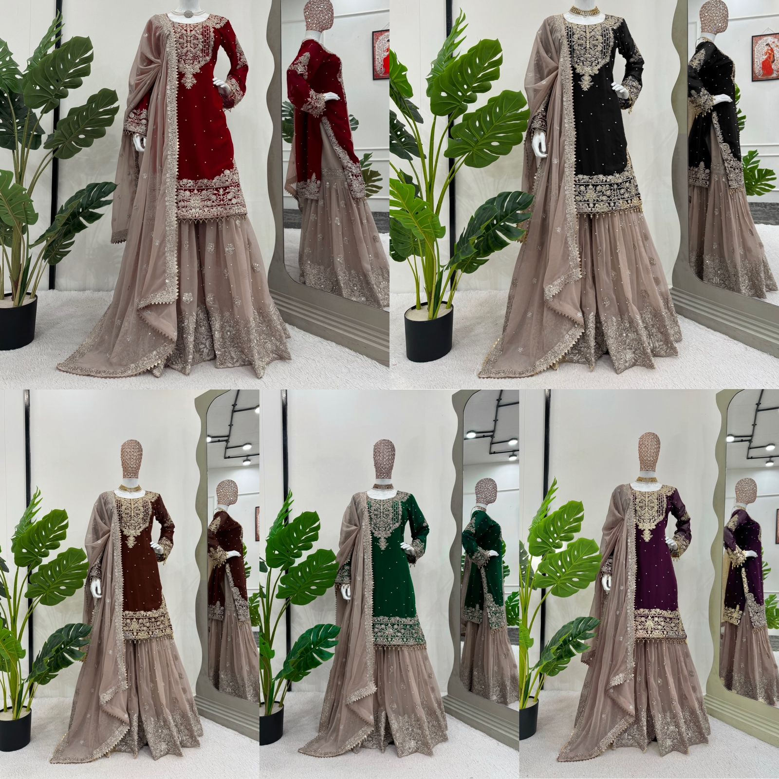 Niyati festive wear embroidered kurti sharara set