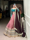 Sanaya multicolor floral embroidered silk lehenga set