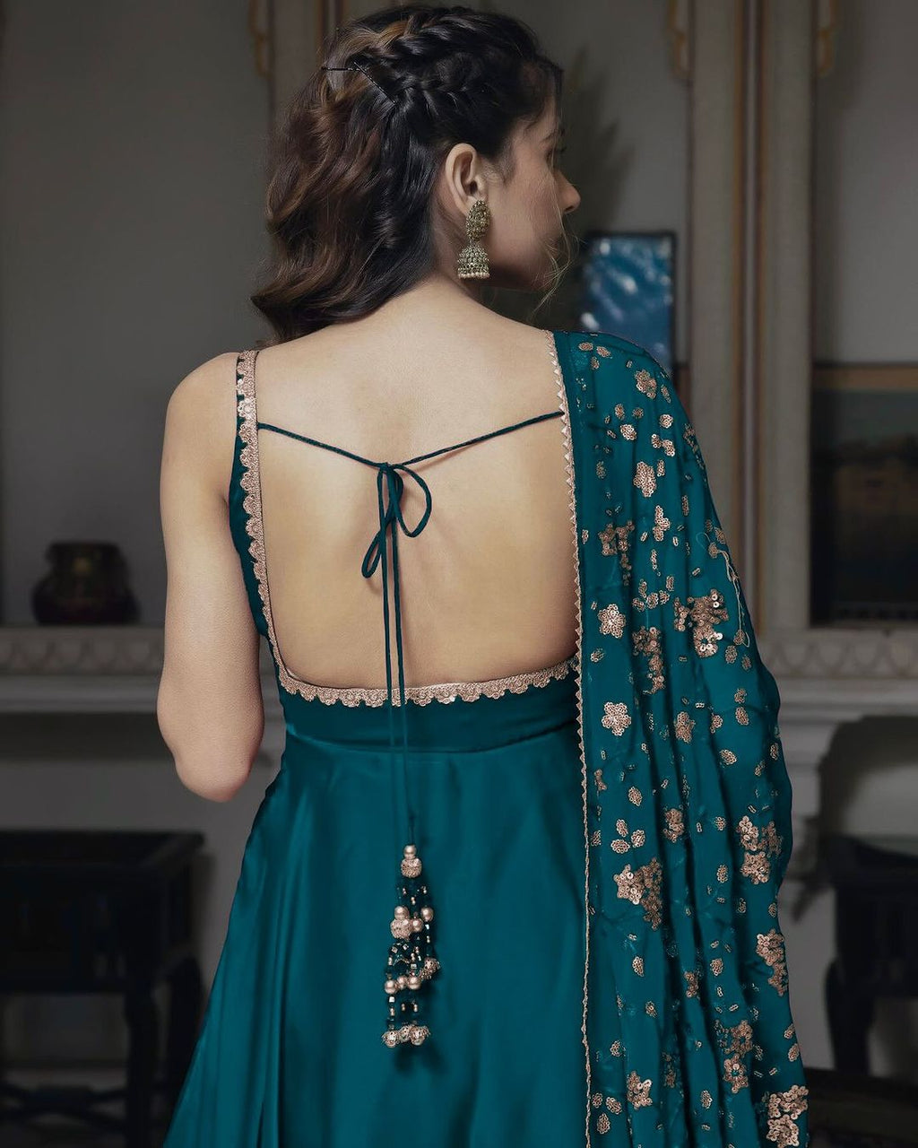Manjula maroon anarkali gown suit set