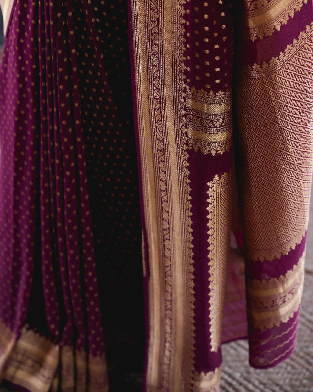 Purple Banarasi silk Shivika designer saree
