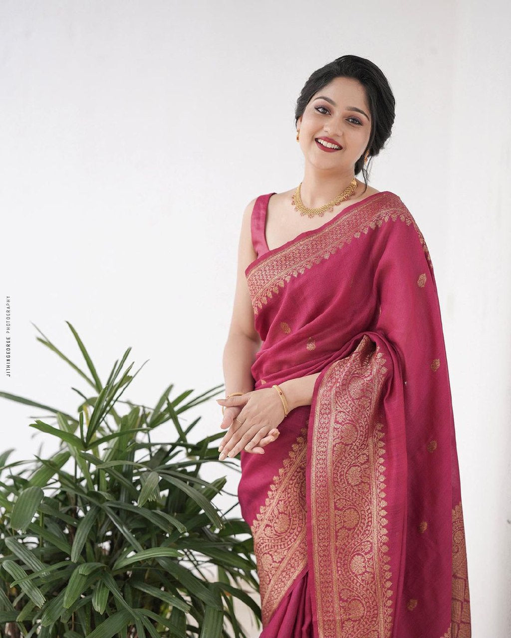 Pink Banarasi silk Gargi designer saree