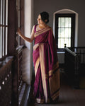 Purple Banarasi silk Shivika designer saree