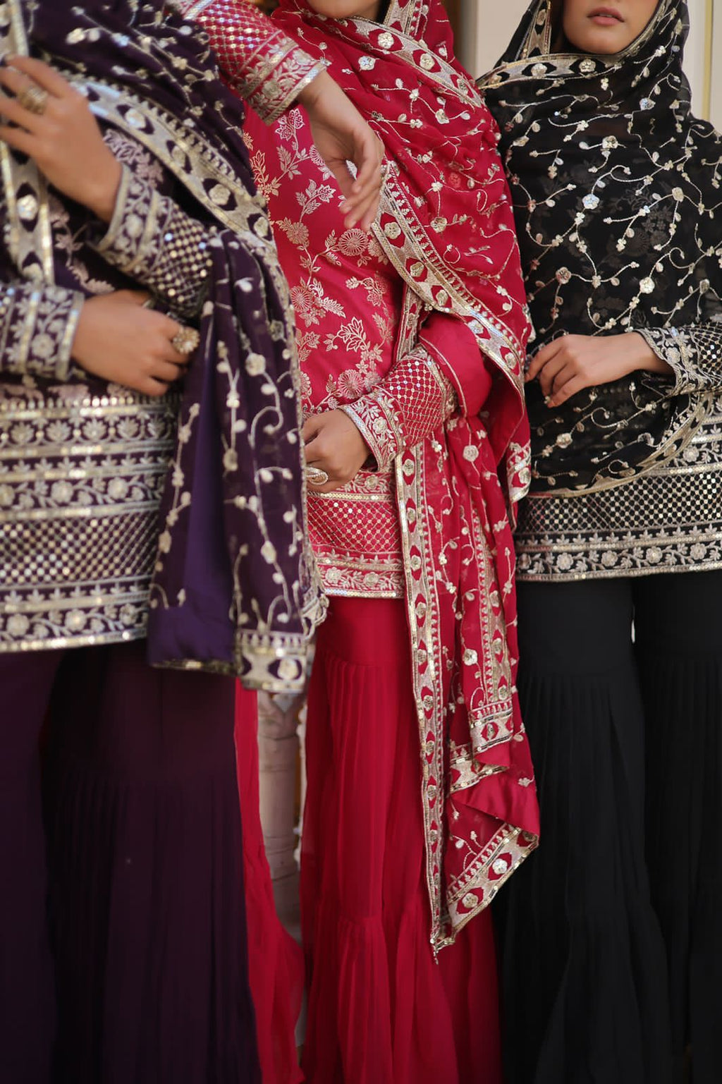 Rambha viscose jacquard sequins kurti sharara set