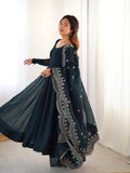 Green Fandy silk Tiya designer Anarkali suit