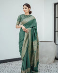 Green Banarasi silk Vamika designer saree