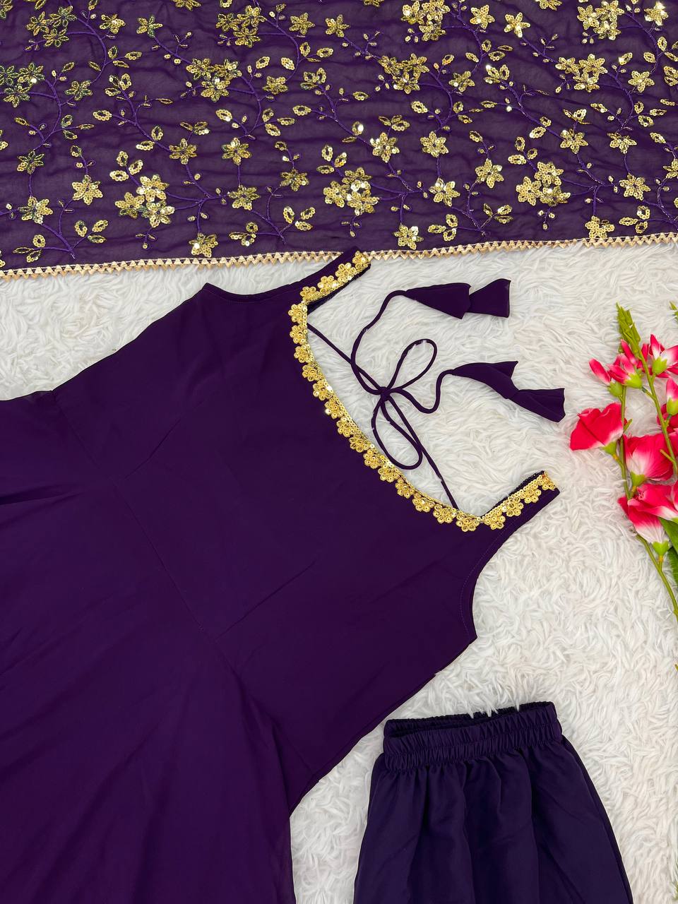 Manjula maroon anarkali gown suit set