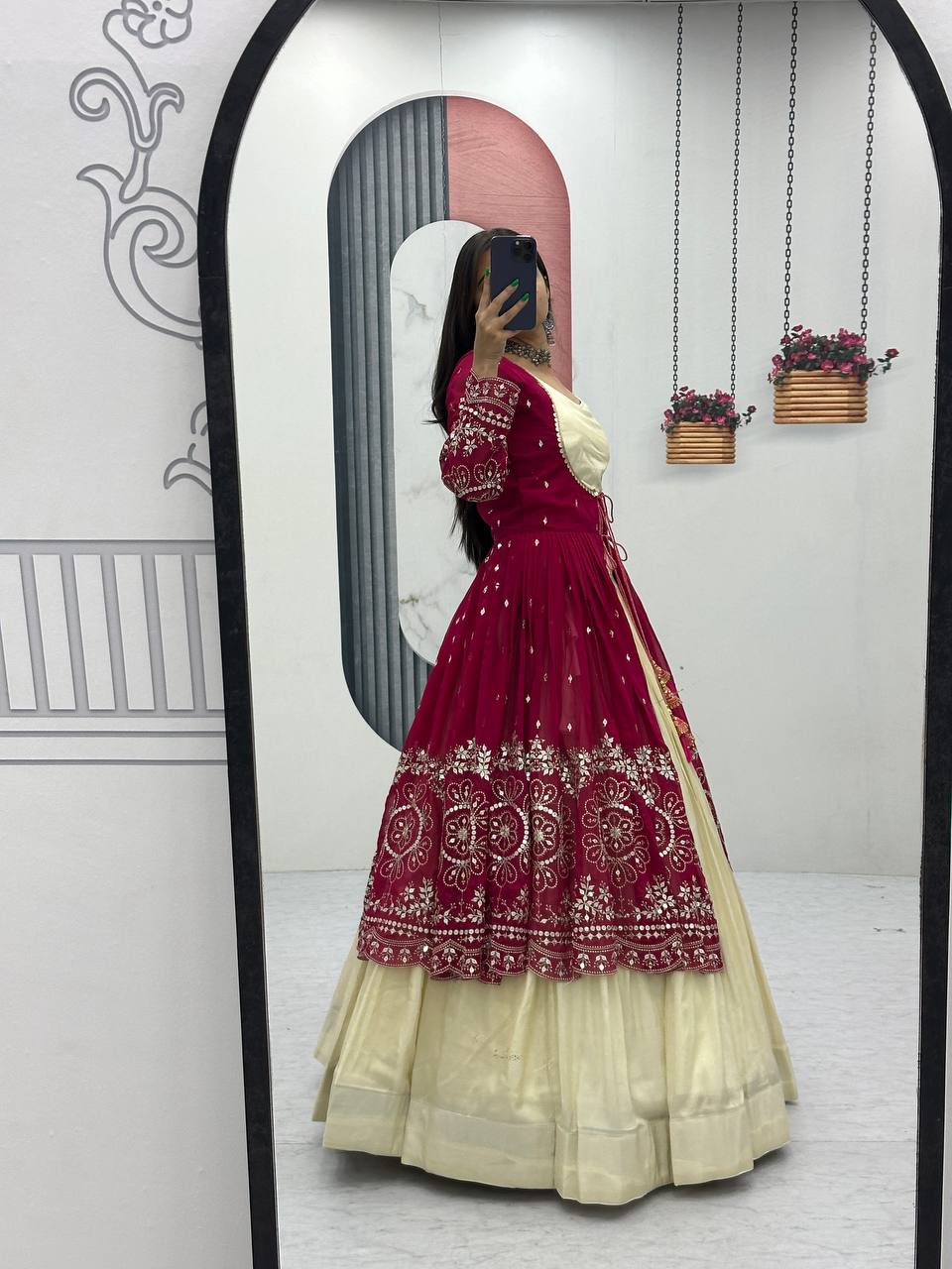 Tulika pink Cosmos silk lehenga choli with heavy thread and sequins work with shrug