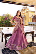 Zarakh lavender crush silk lehenga choli with sequins and thread embroidery work