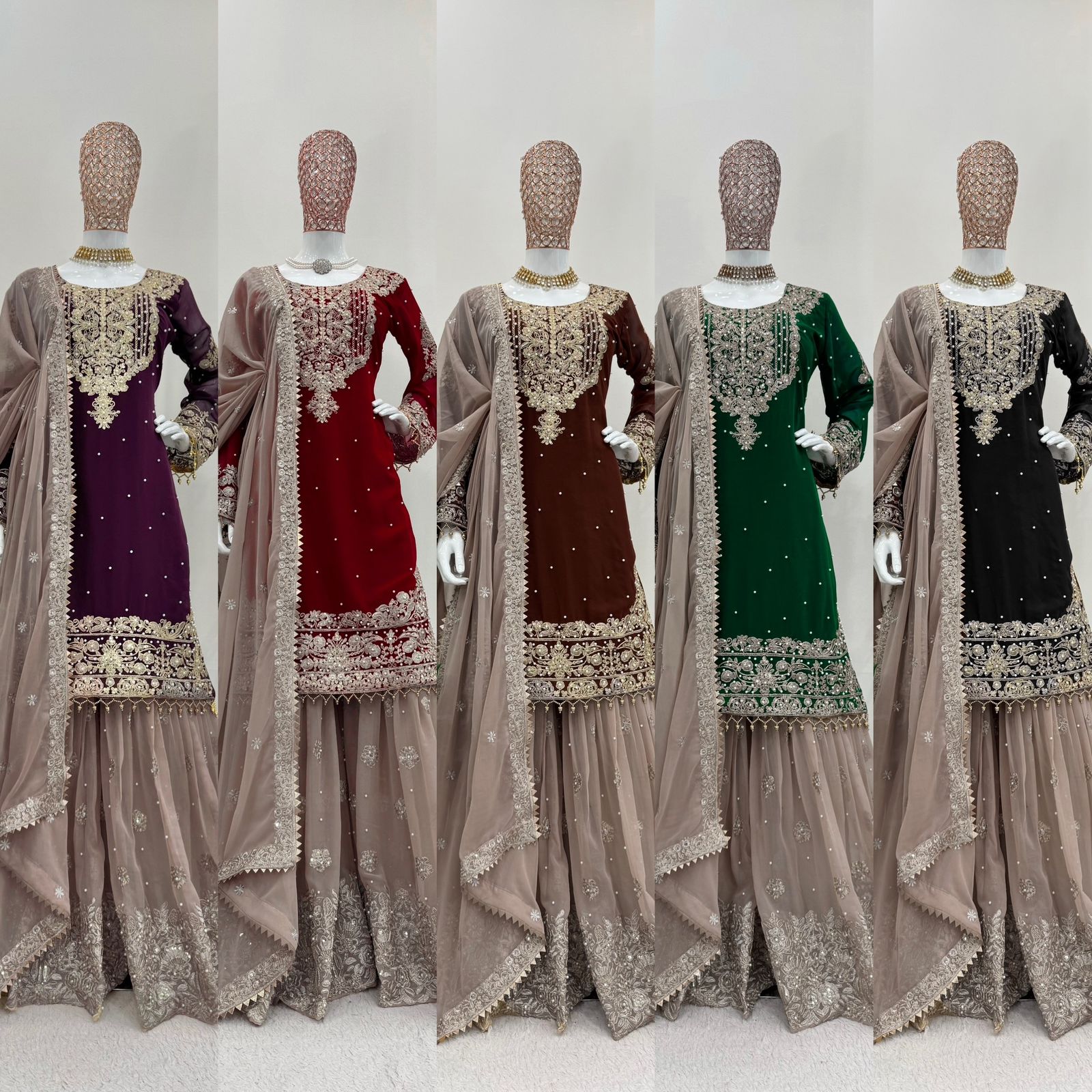 Niyati festive wear embroidered kurti sharara set
