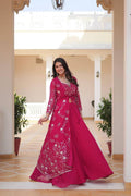 Georgette embroidered Aanshi designer shrug outfit set