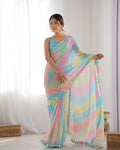 Multicolor georgette mirror work Isha designer saree