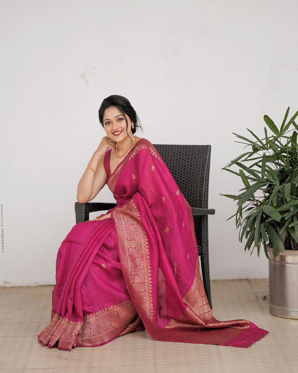 Pink Banarasi silk Gargi designer saree