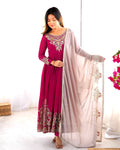 Pink georgette embroidered Tejvini designer gown