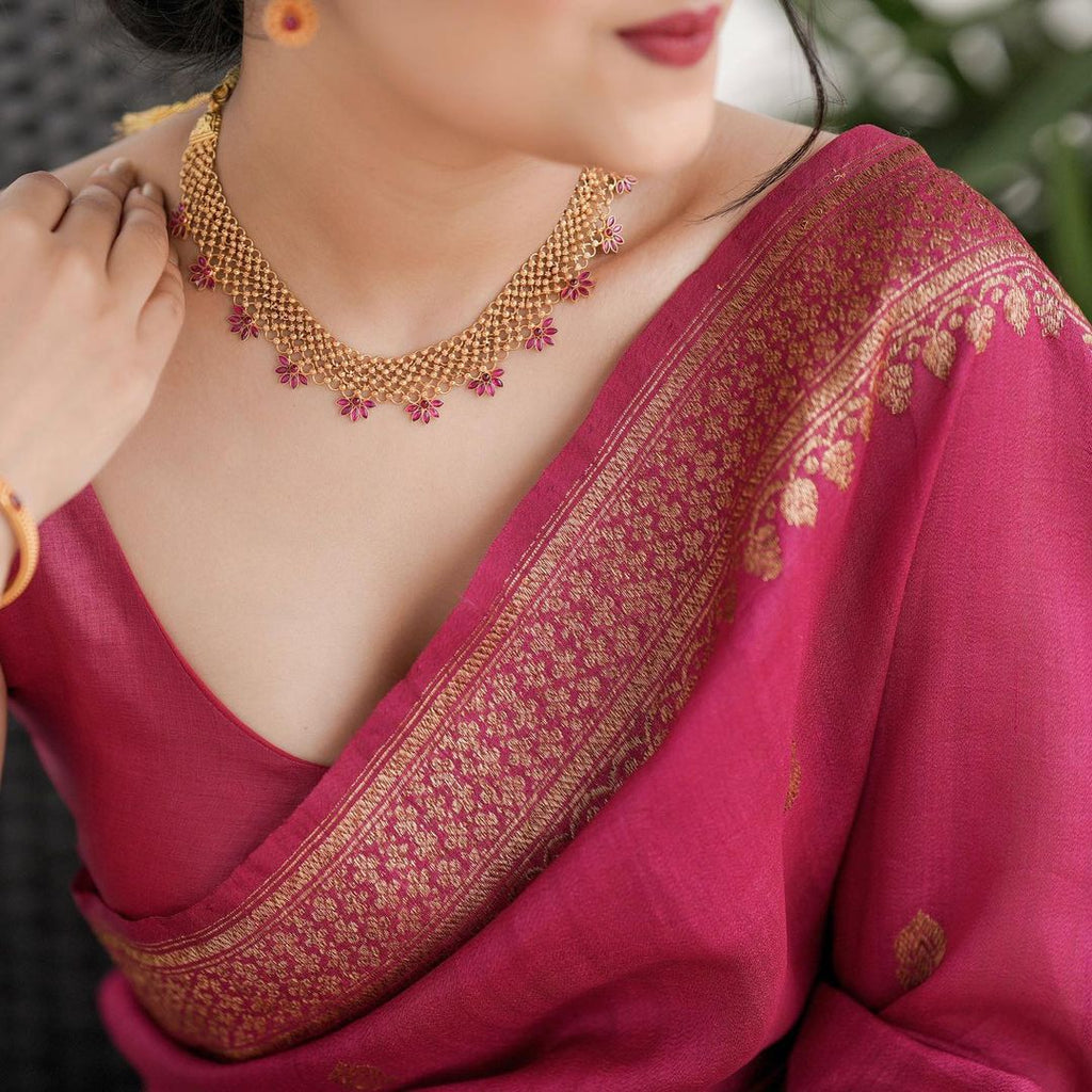 Pink Banarasi silk Gargi designer saree