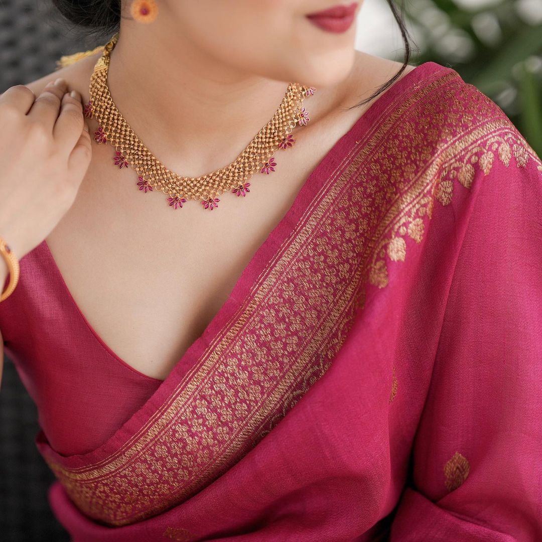 Pink Banarasi silk Gargi designer saree
