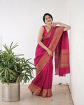 Pink Banarasi silk Gargi designer saree