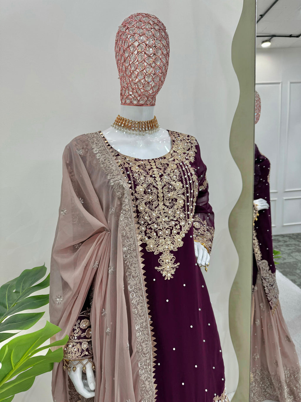 Niyati festive wear embroidered kurti sharara set