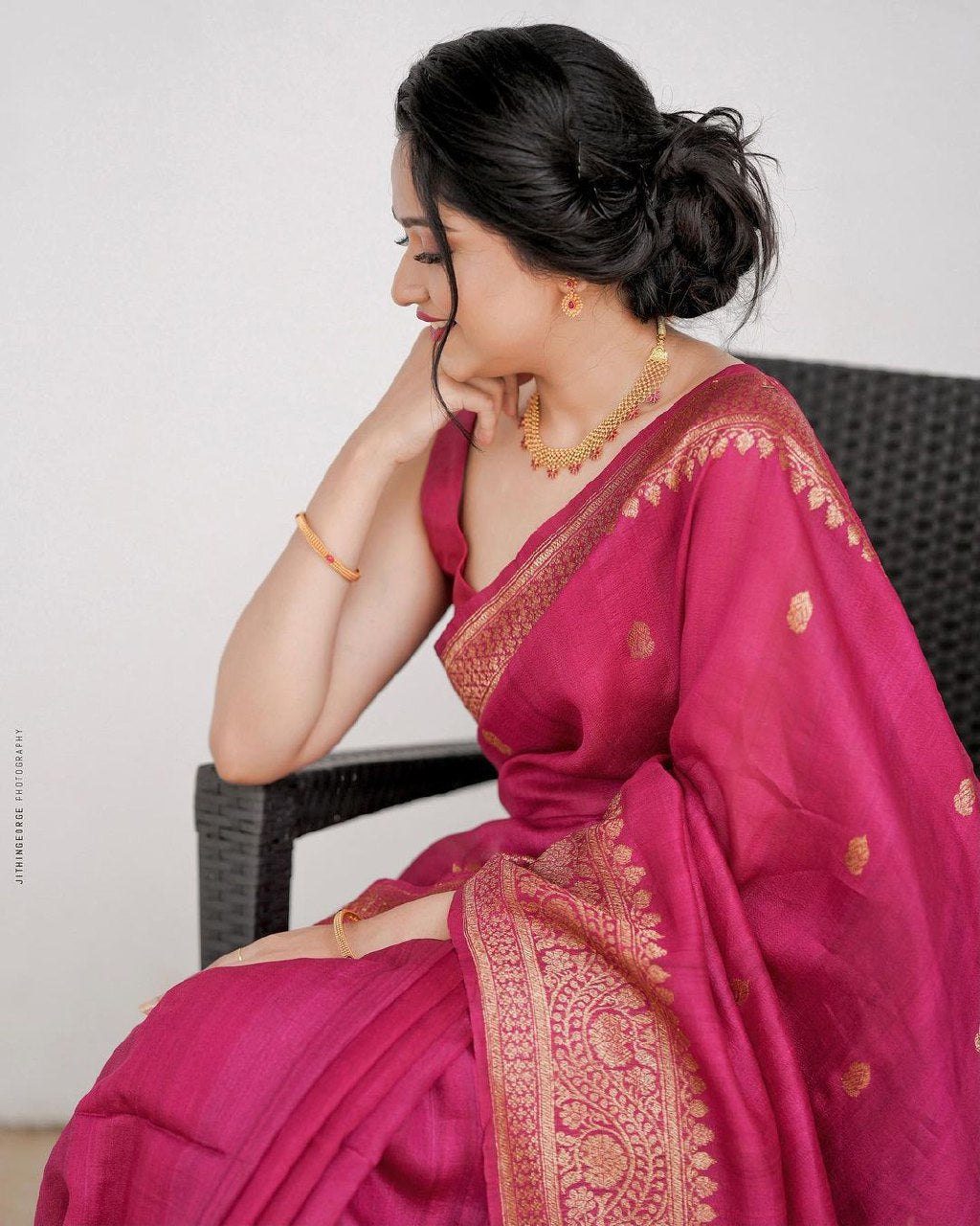 Pink Banarasi silk Gargi designer saree