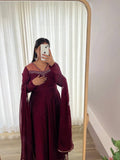 Wine georgette embroidered Manha designer Anarkali gown
