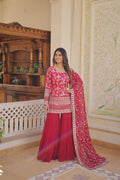 Rambha viscose jacquard sequins kurti sharara set