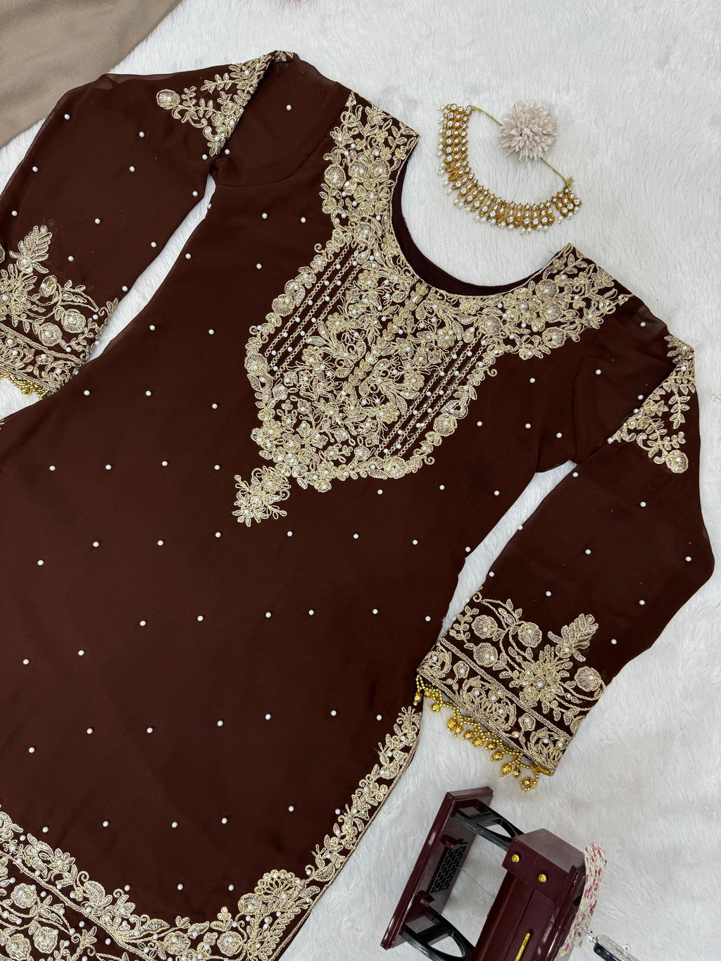 Niyati festive wear embroidered kurti sharara set