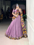 Vasa lavender Vichitra silk half saree lehenga with sequins thread embroidery
